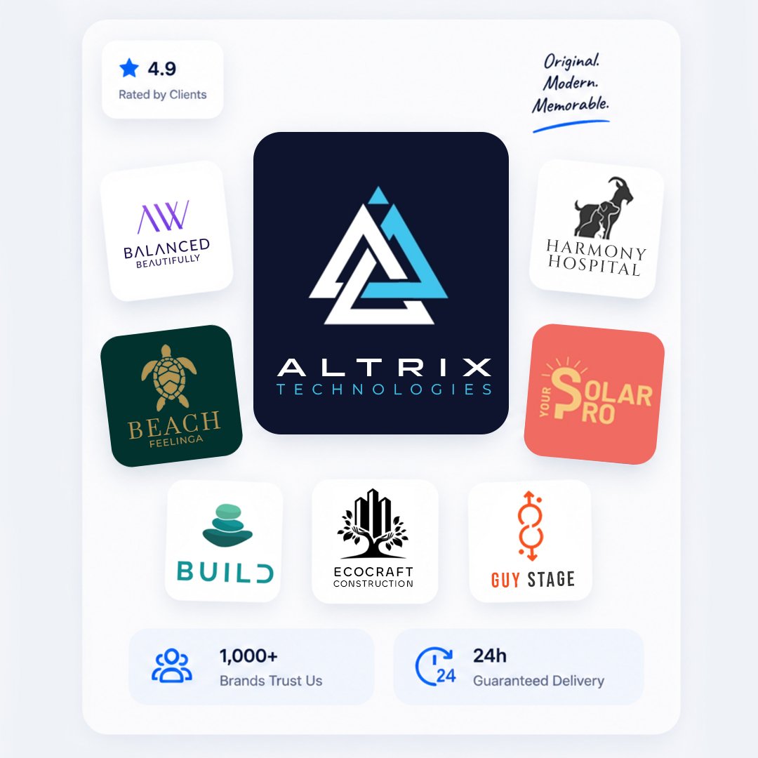 A grid of original logo designs created by logo.online